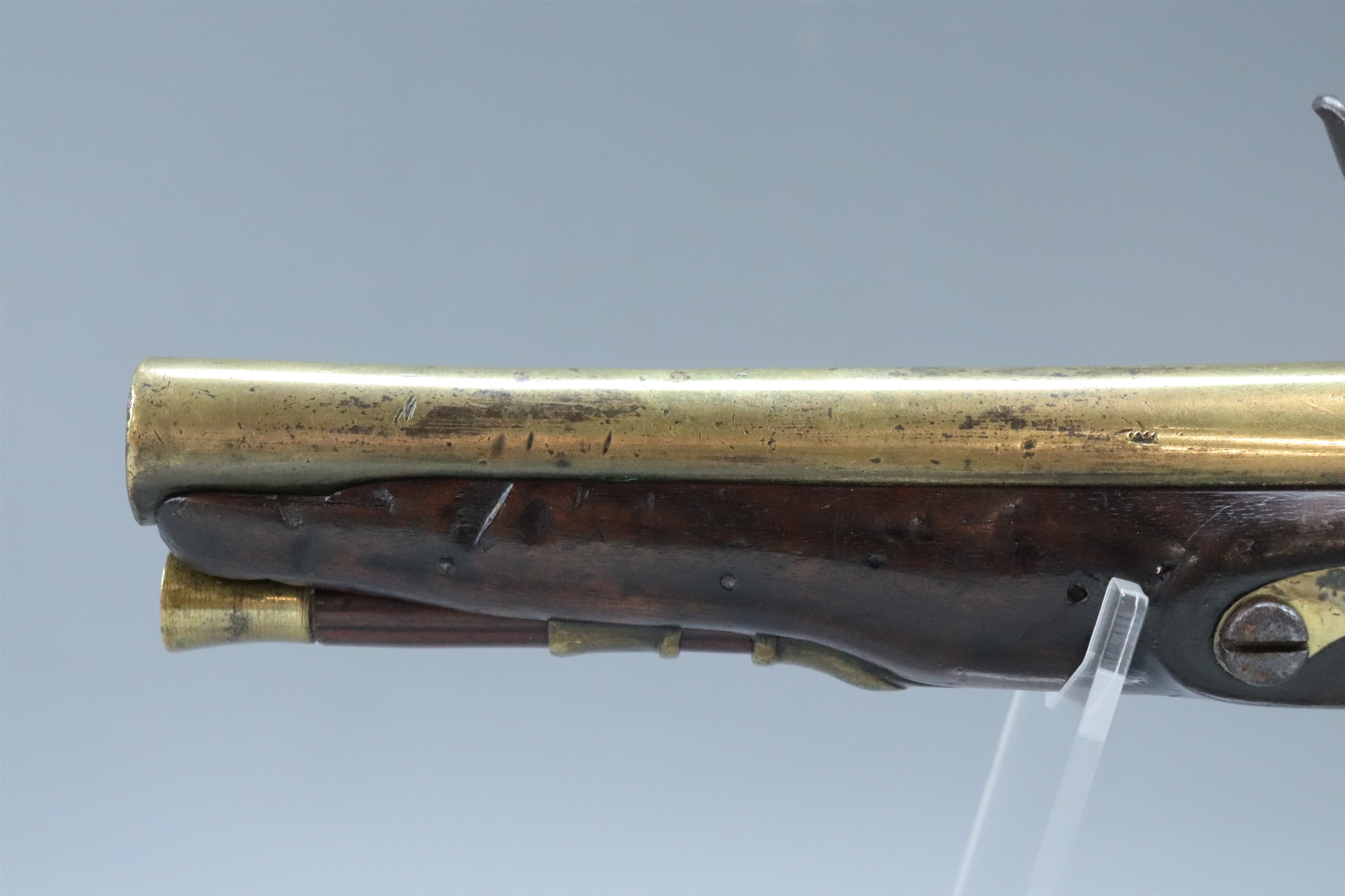 A George III 25-bore military flintlock brass-barrelled pistol by Durs Egg, as commissioned by the - Image 8 of 9