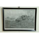 A period print depicting the first use of British tanks, during the Battle of Flers-Courcelette,