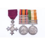 Queen's and King's South Africa medals, the former with five clasps, to 5163 Pte / Corpl H C