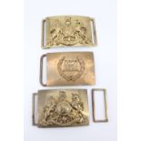 Three Household Cavalry troopers' belt buckles