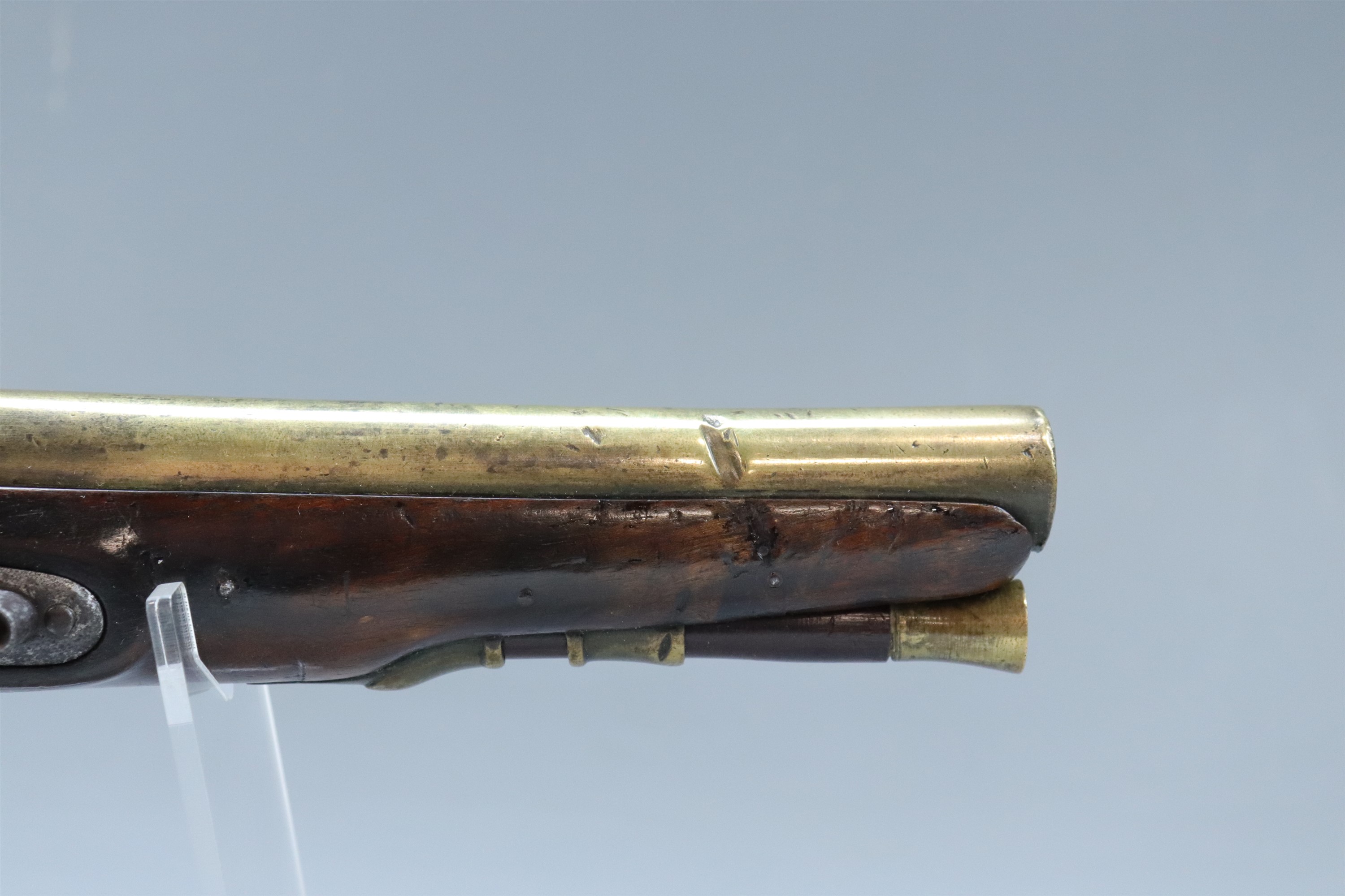 A George III 25-bore military flintlock brass-barrelled pistol by Durs Egg, as commissioned by the - Image 4 of 9