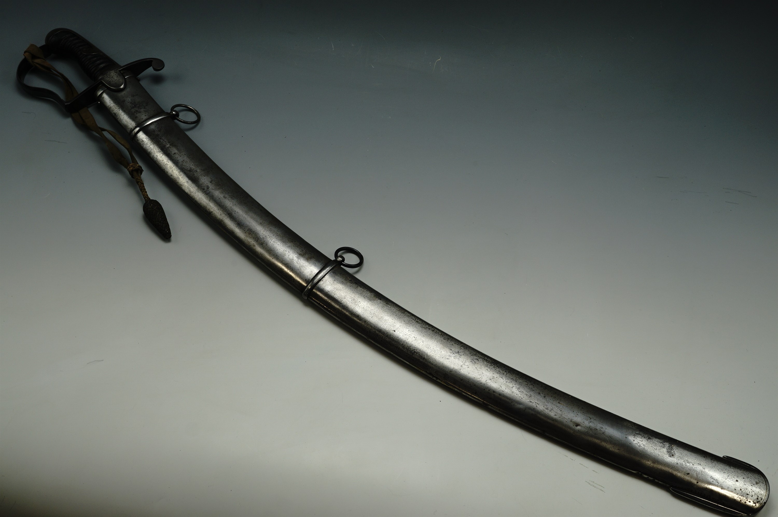 A 1796 Pattern light cavalry sabre, with knot, the scabbard engraved "Knubley, Charring Cross,