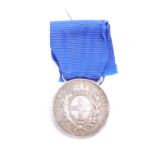 A Great War Italian silver Medal for Military Valour engraved and dated 1918