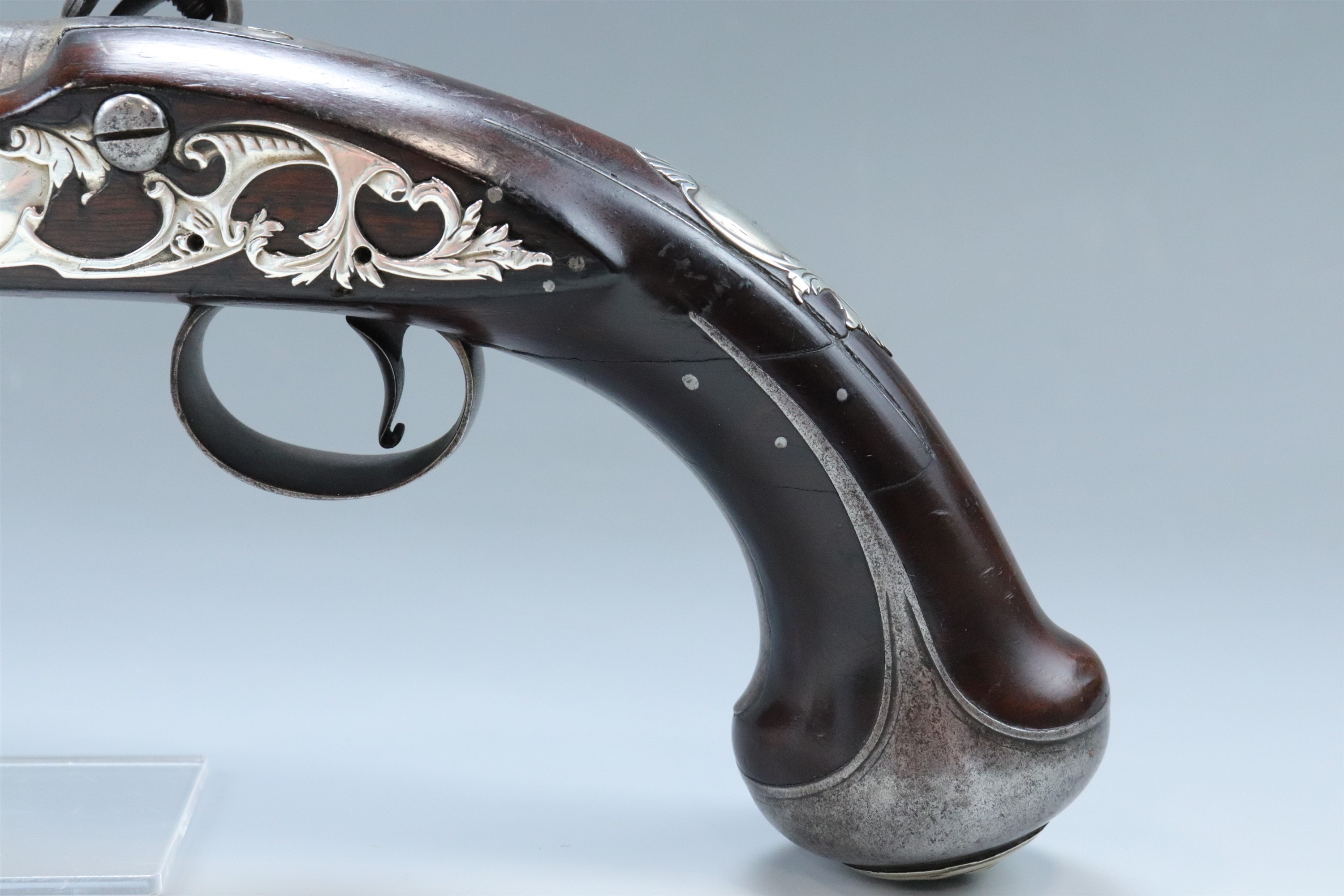 A George III white metal and iron mounted flintlock holster pistol by Ketland, having a 9 3/4 inch - Image 7 of 15