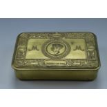 A Princess Mary 1914 gift tin and contents comprising cigarettes and tobacco, card and photograph
