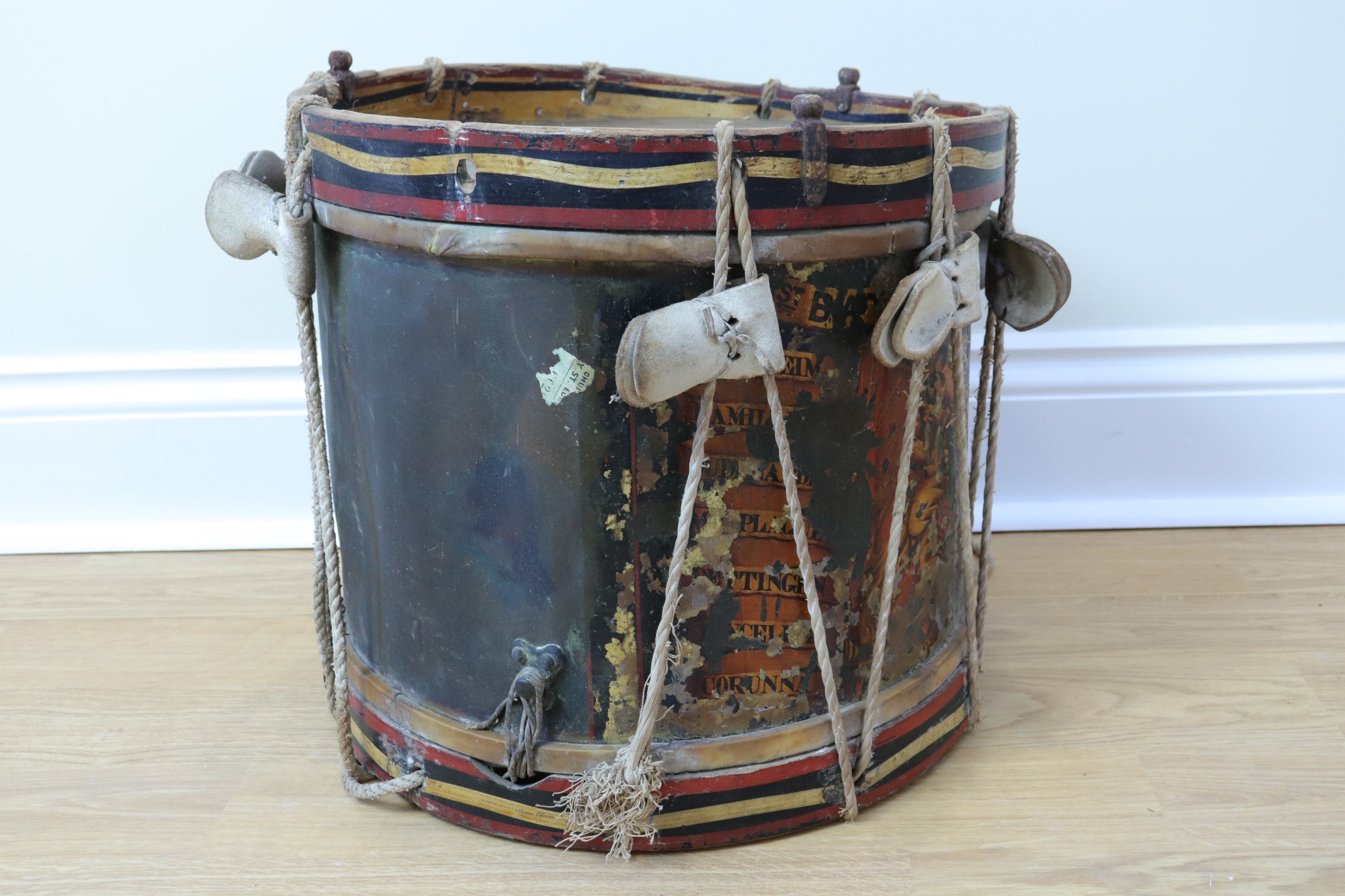 A Victorian 1st Grenadier Guards side drum by Potter, the body stamped "1st G G, No 2" - Image 2 of 7