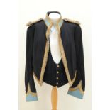 An early 20th Century 21st Lancers 2nd lieutenant's mess dress jacket and waistcoat