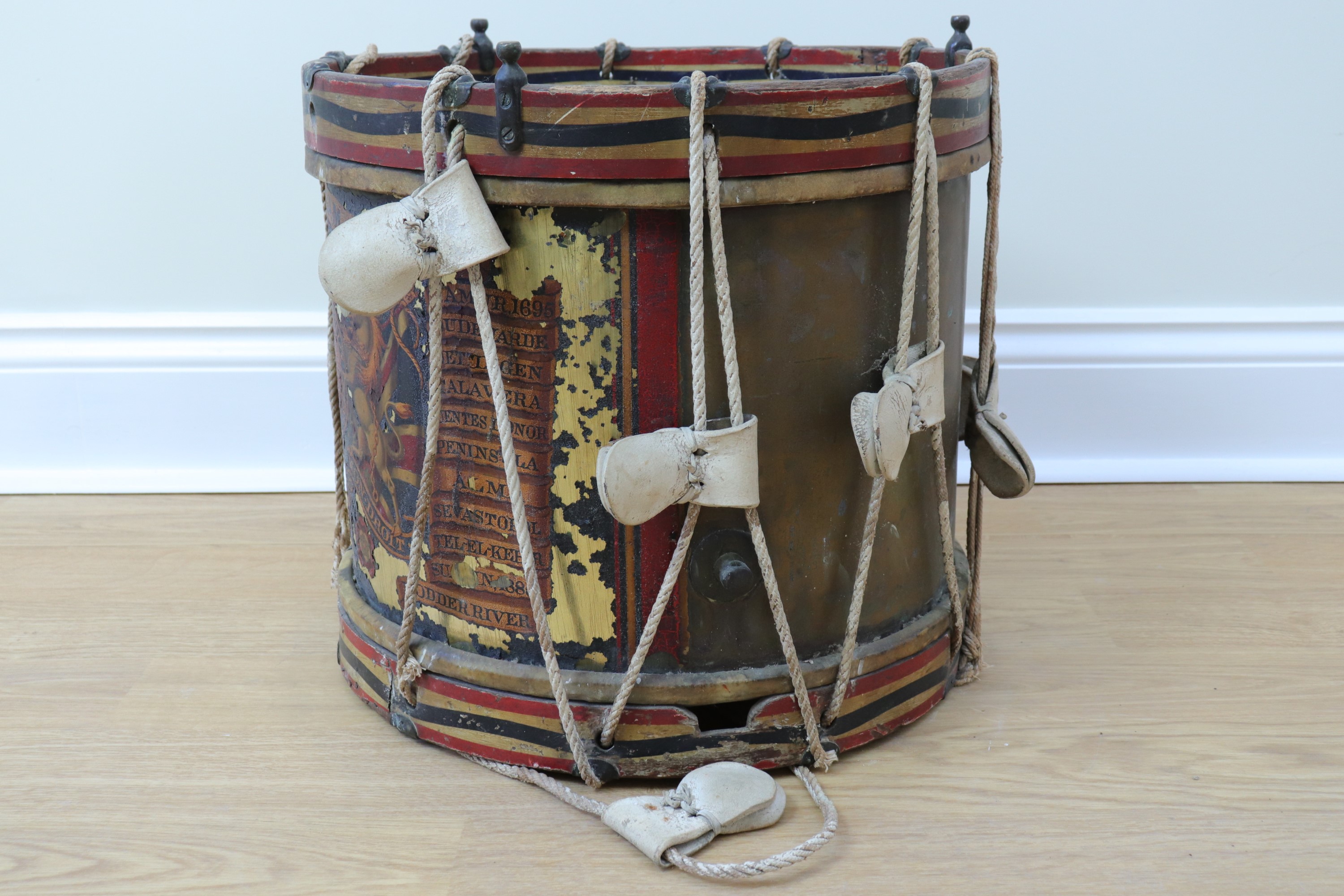 A George V 2nd Coldstream Guards side drum by Hawkes