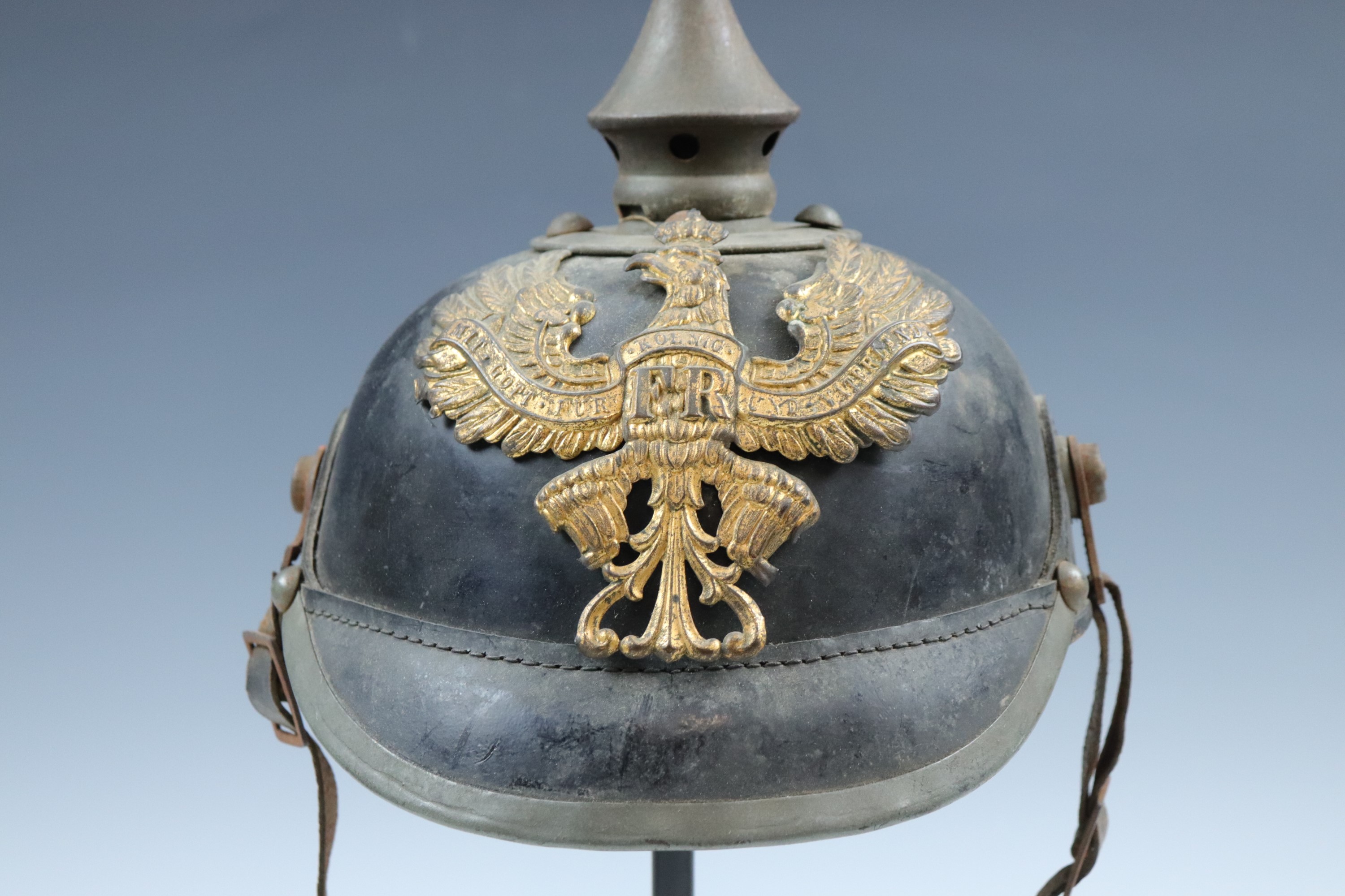 An Imperial German Prussian Model 1915 pickelhaube, dated 1916 - Image 4 of 7