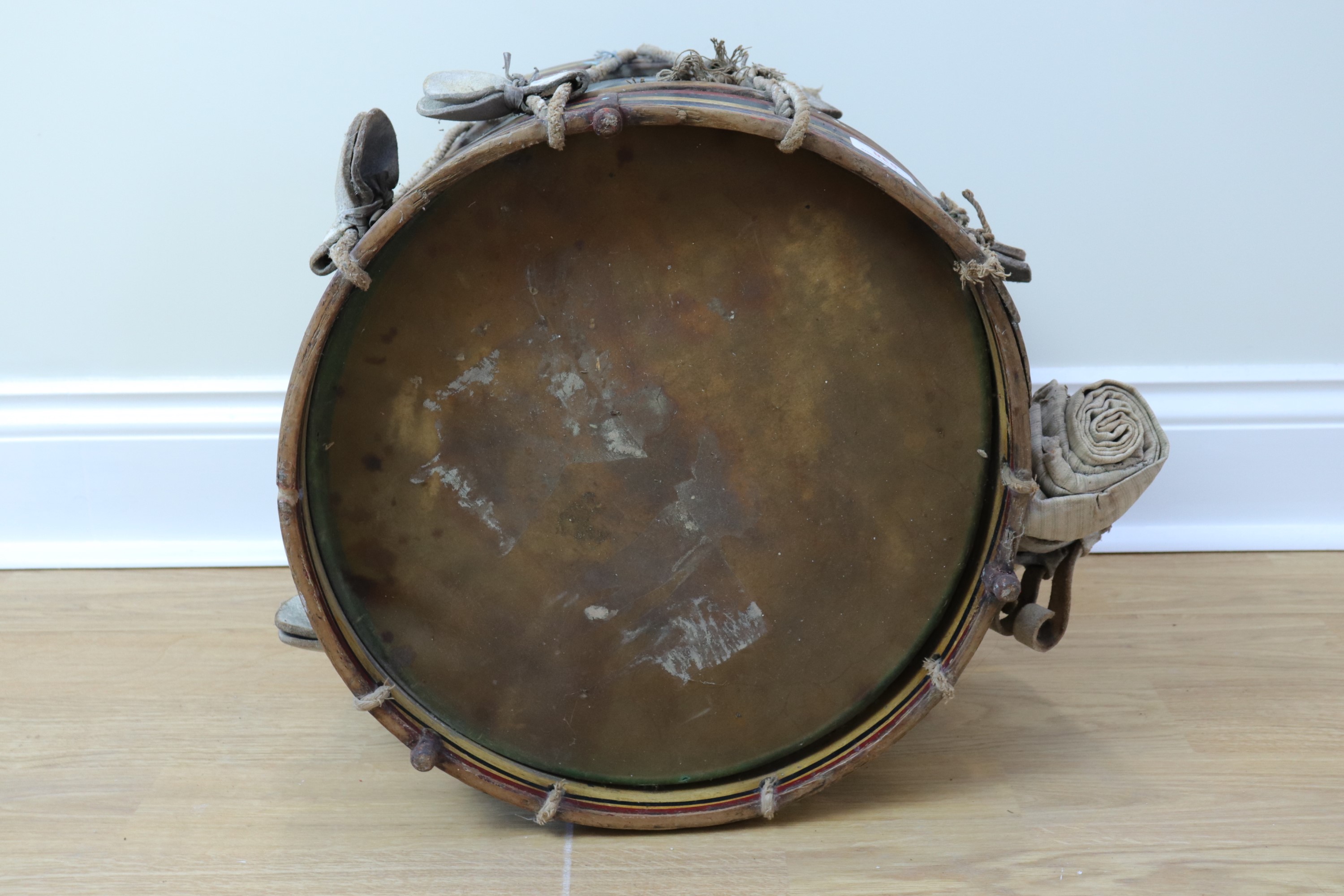 A Victorian 1st Grenadier Guards side drum by Potter, the body stamped "1st G G, No 2" - Image 5 of 7