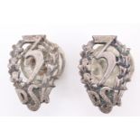 A pair of Polish 3rd DSK HQ collar badges by Lorioli