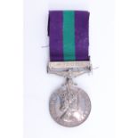 A QEII General Service Medal with Cyprus clasp to 2/Lt D E K Thomas, RWF