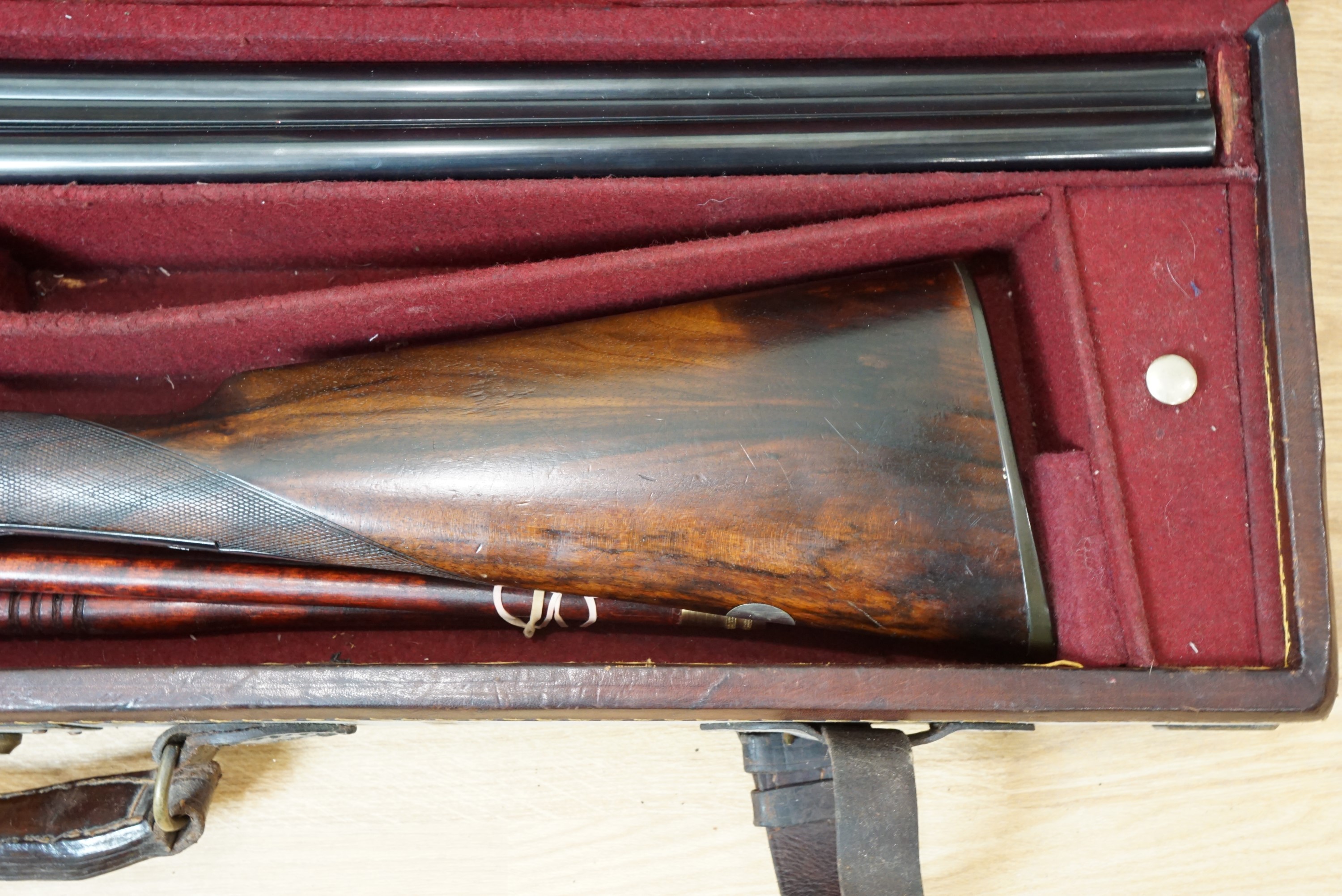 A W.W. Greener 12 bore side by side boxlock ejector shotgun, 64303, Greener side safety, straight - Image 4 of 13