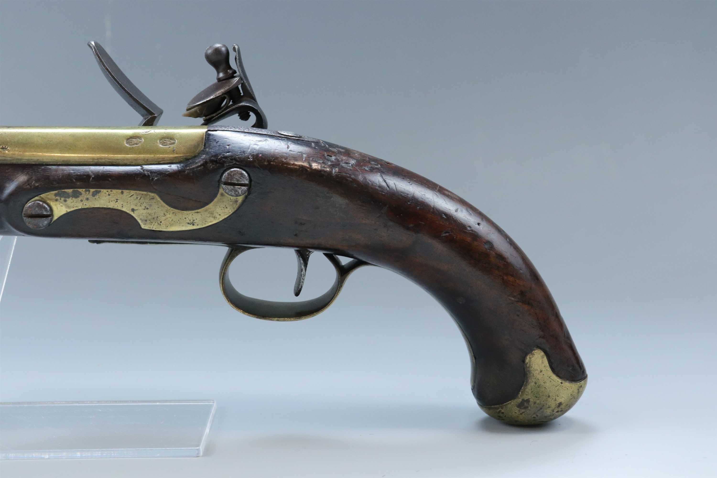 A George III 25-bore military flintlock brass-barrelled pistol by Durs Egg, as commissioned by the - Image 6 of 9