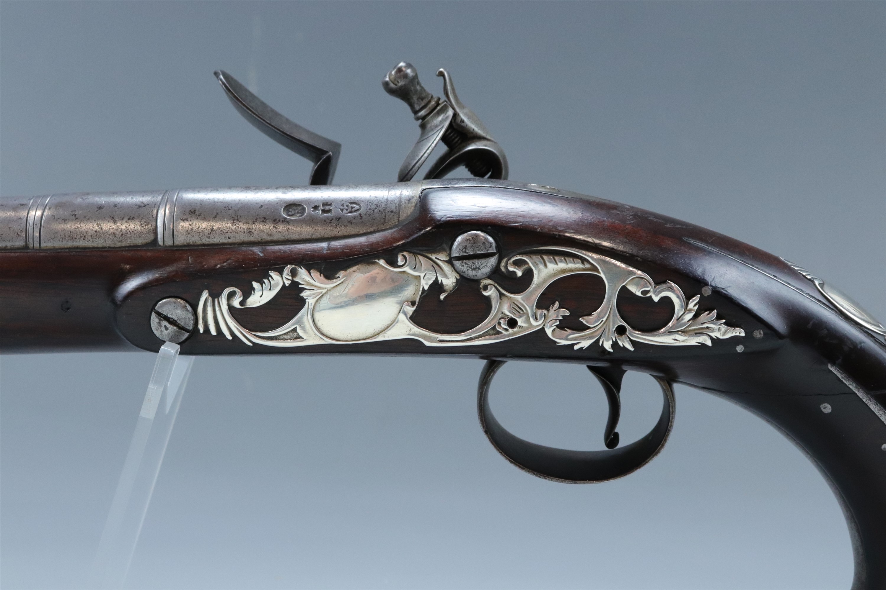 A George III white metal and iron mounted flintlock holster pistol by Ketland, having a 9 3/4 inch - Image 8 of 15