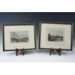 Four 19th Century tinted views of Carlisle and Carlisle castle, pencil framed and mounted under