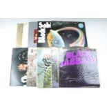 A quantity of various cased LP records including five Black Sabbath, three Deep Purple, four AC/
