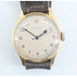 A gentleman's Longines wristwatch, having a mat silvered dial with Arabic numerals and blued steel