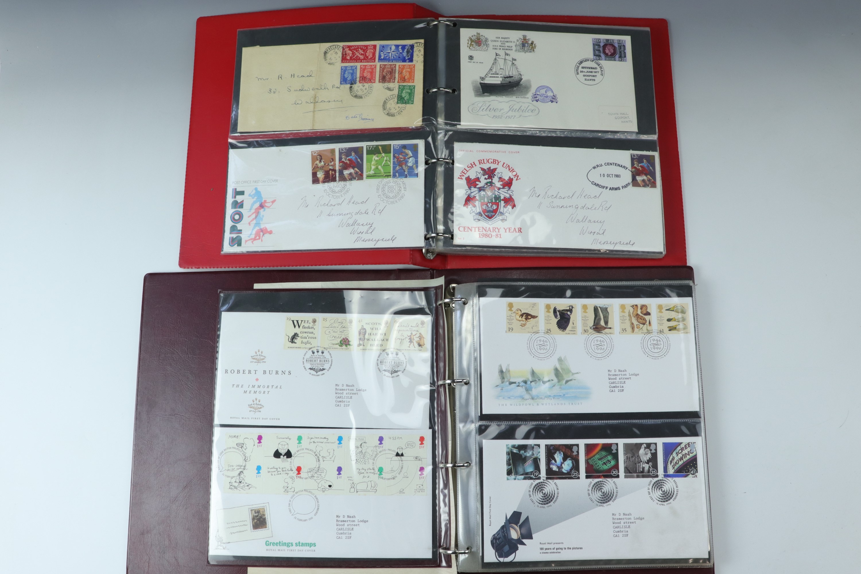 Six albums of first day stamp covers including "The Queens Golden Jubilee" commemorative coin - Image 16 of 20