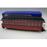 A USA Trains garden model railway passenger carriage