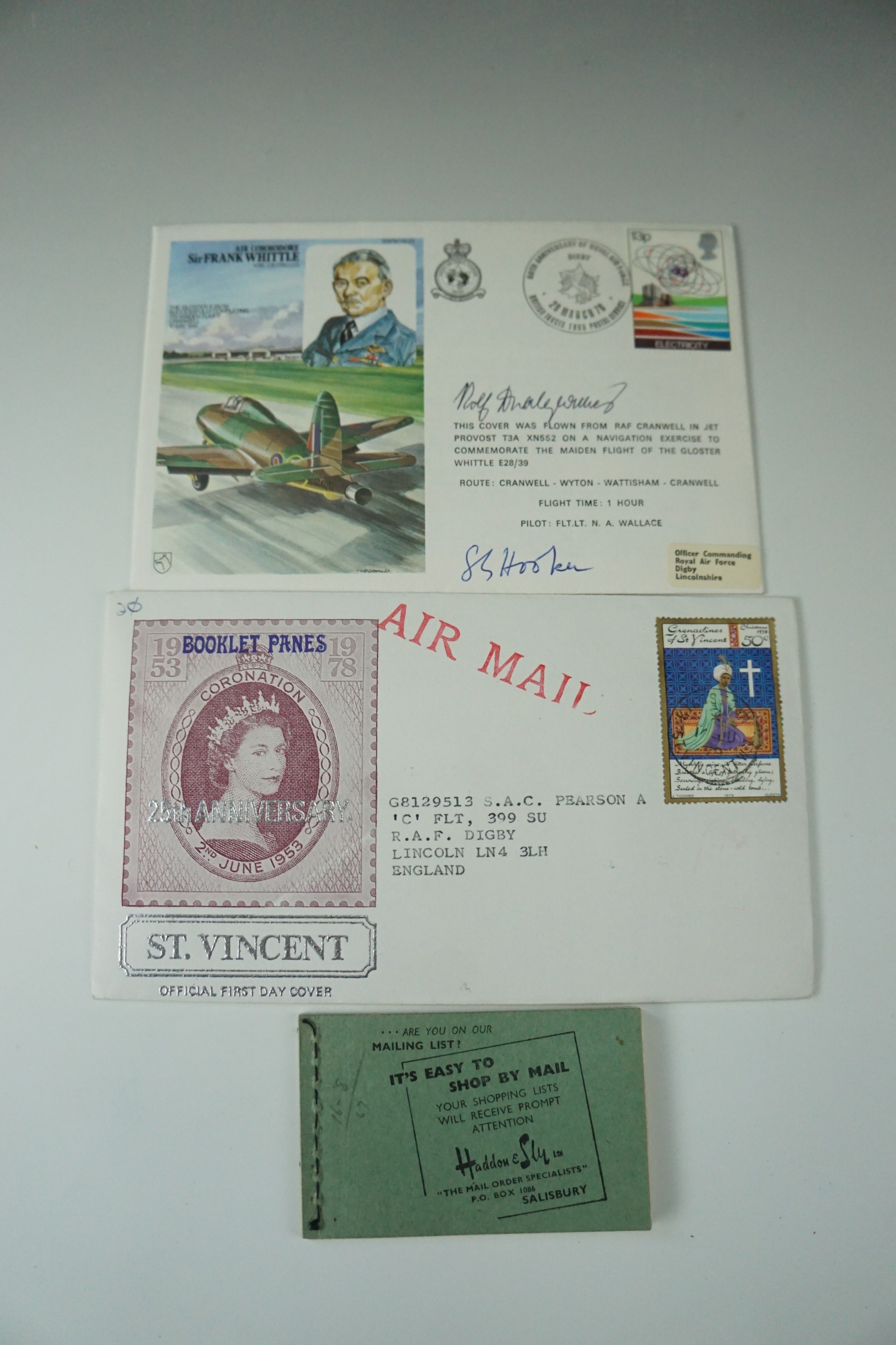 A 60th Anniversary of the Royal Air Force first day stamp cover together with a St Vincent first day