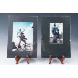 [Star Wars] Two Jeremy Bulloch (Boba Fett) signed photographs mounted under glass, pictures 10 x