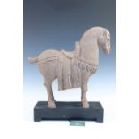 A contemporary reproduction Tang Chinese style horse sculpture, 48 cm