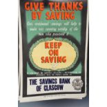 A quantity of Second World War bank savings posters