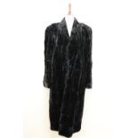 A vintage lady's Scotch Mole moleskin fur coat, circa 1940s, bust 50 cm x 115 cm length