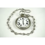 An early 20th Century British military pocket watch by Williamson, (watch glass lacking, running,