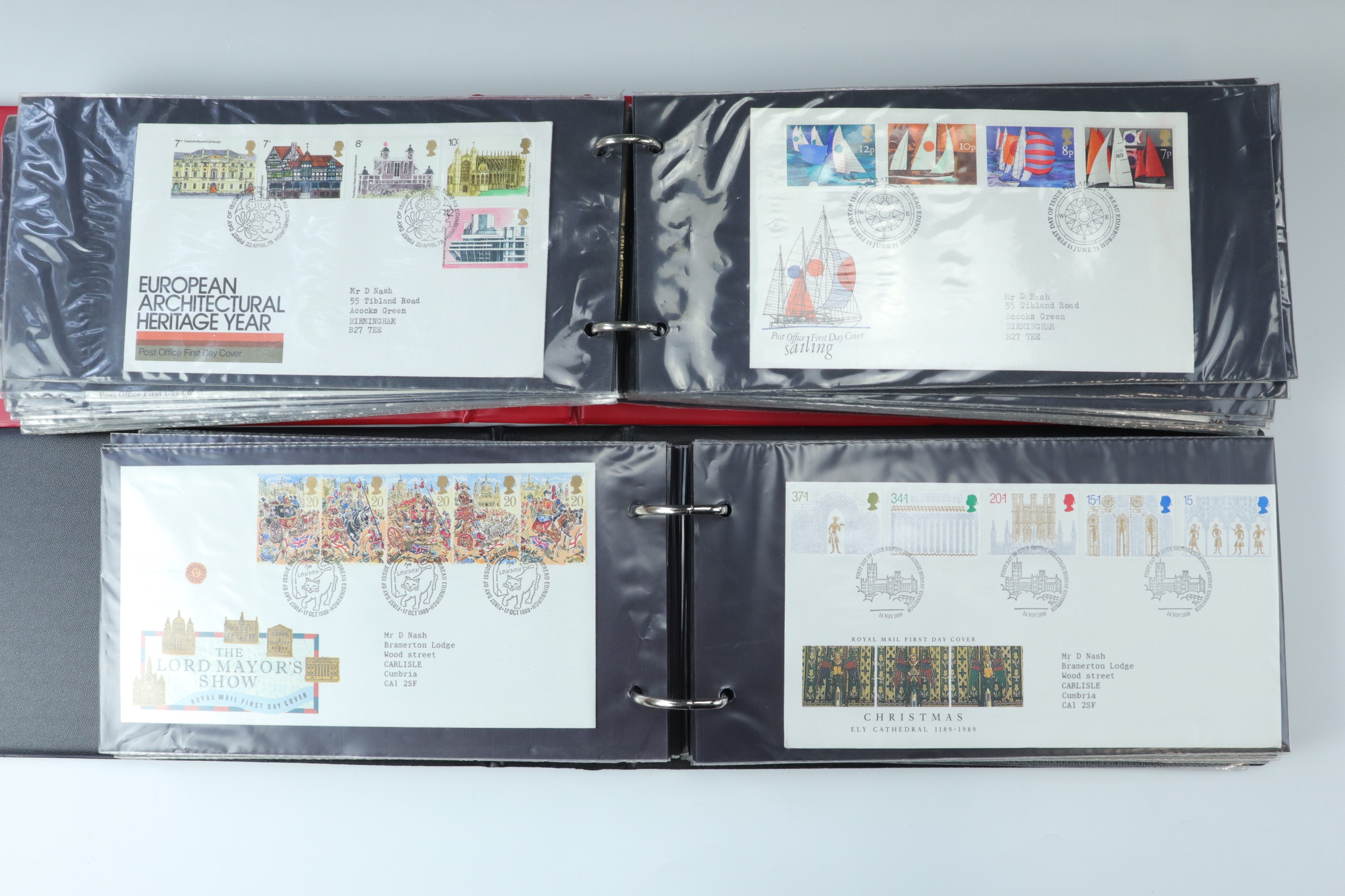 Six albums of first day stamp covers including "The Queens Golden Jubilee" commemorative coin - Image 5 of 20