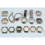 Sundry vintage wrist watches, largely circa 1950s - 1960s