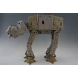 Four large play worn Star Wars vehicles including AT-AT, Millennium Falcon etc, tallest 46 cm(a/f)