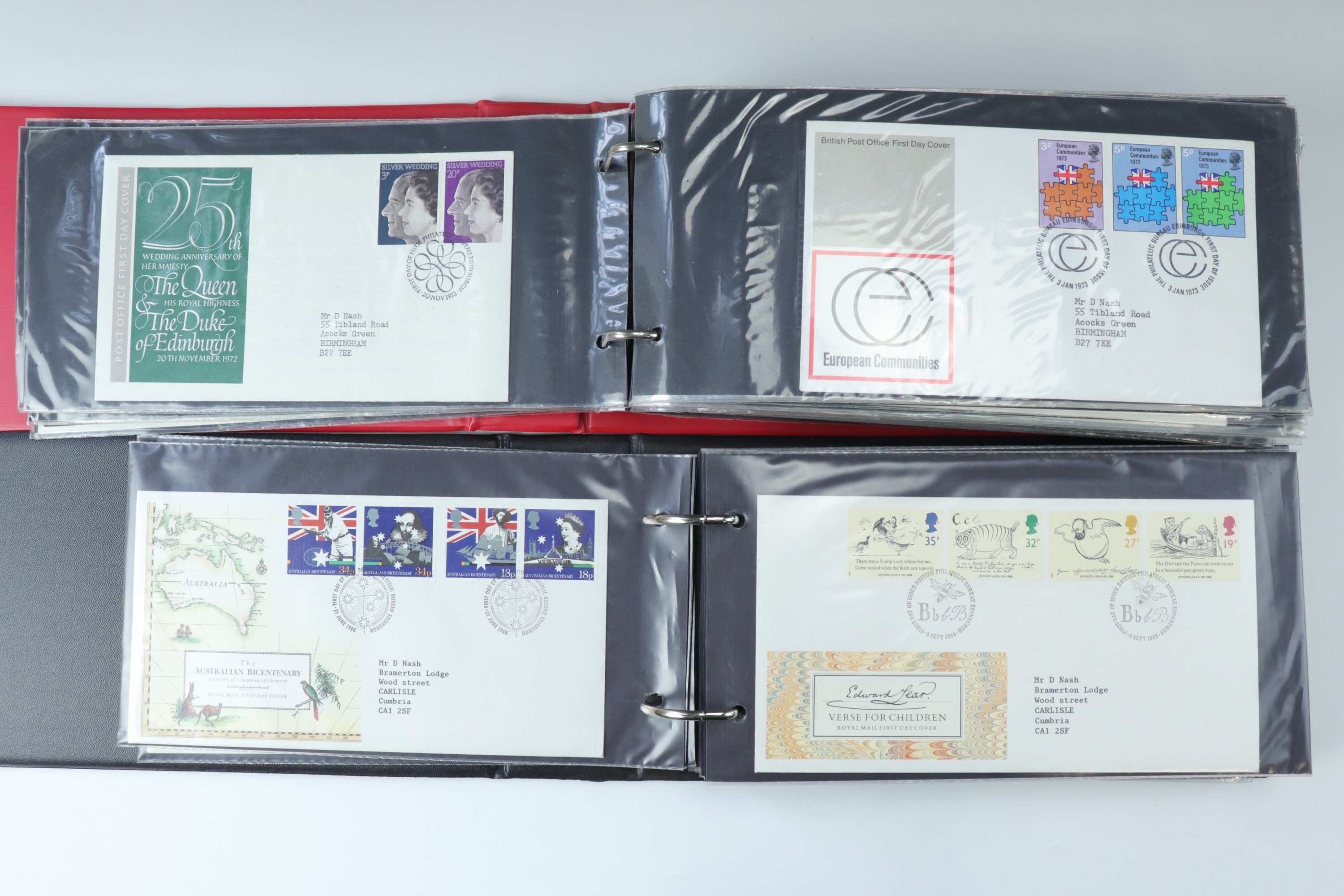 Six albums of first day stamp covers including "The Queens Golden Jubilee" commemorative coin - Image 3 of 20