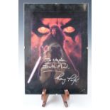 [Star Wars] A Ray Park (Darth Maul) signed photograph mounted under glass, picture 25 x 20 cm