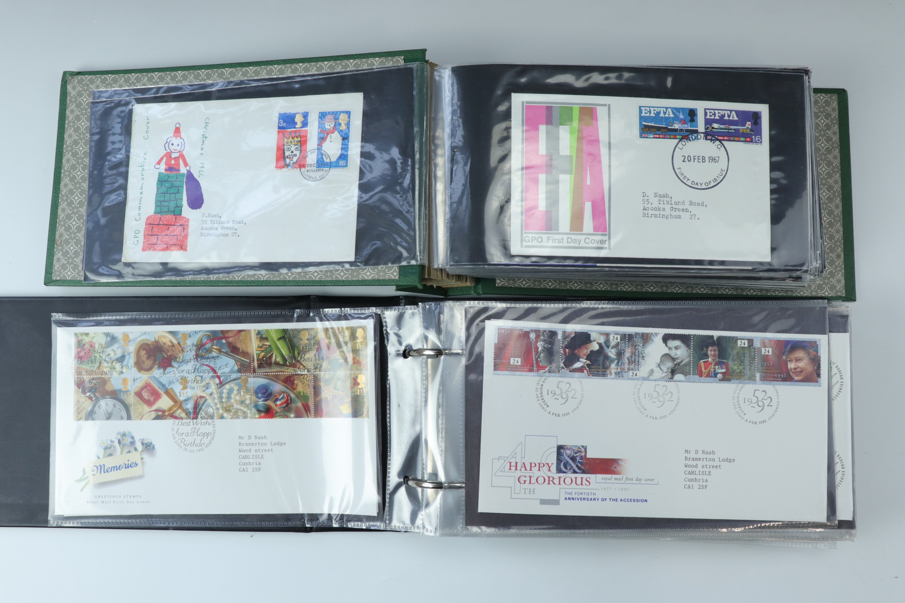 Six albums of first day stamp covers including "The Queens Golden Jubilee" commemorative coin - Image 10 of 20