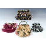 Four vintage ladies' beadwork bags