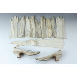 A small quantity of vintage ladies' gloves together with a pair of T. Elliot & Sons lady's heels