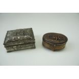 A late 19th / early 20th Century trinket box together with another similar box