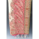 A vintage Eastern influenced hand decorated tassel throw, 155 x 155 cm