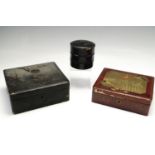 Three Japanese black Japanned boxes