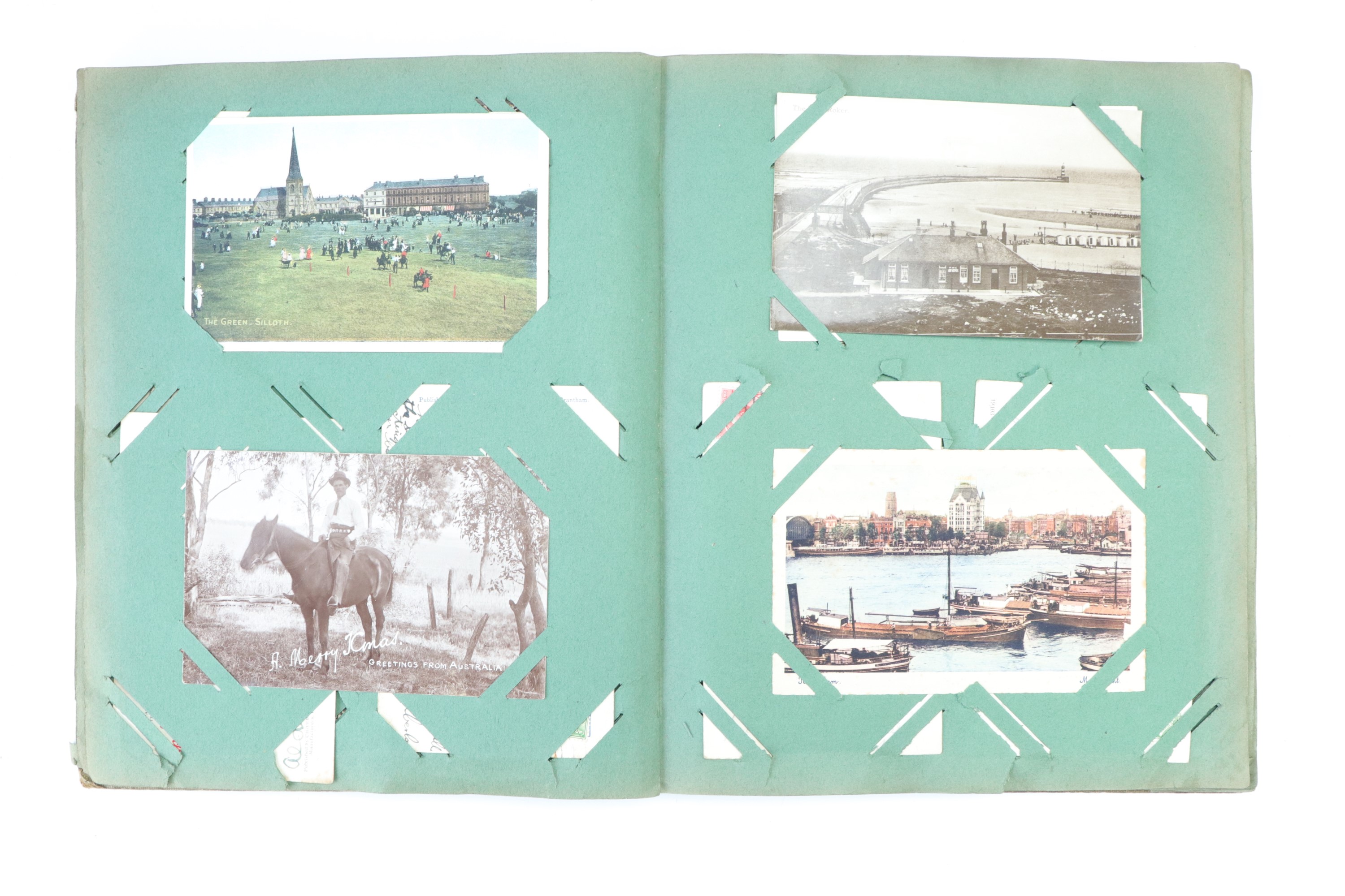 A postcard album, of over 100 cards relating to Britain including several photographic postcards - Image 5 of 9