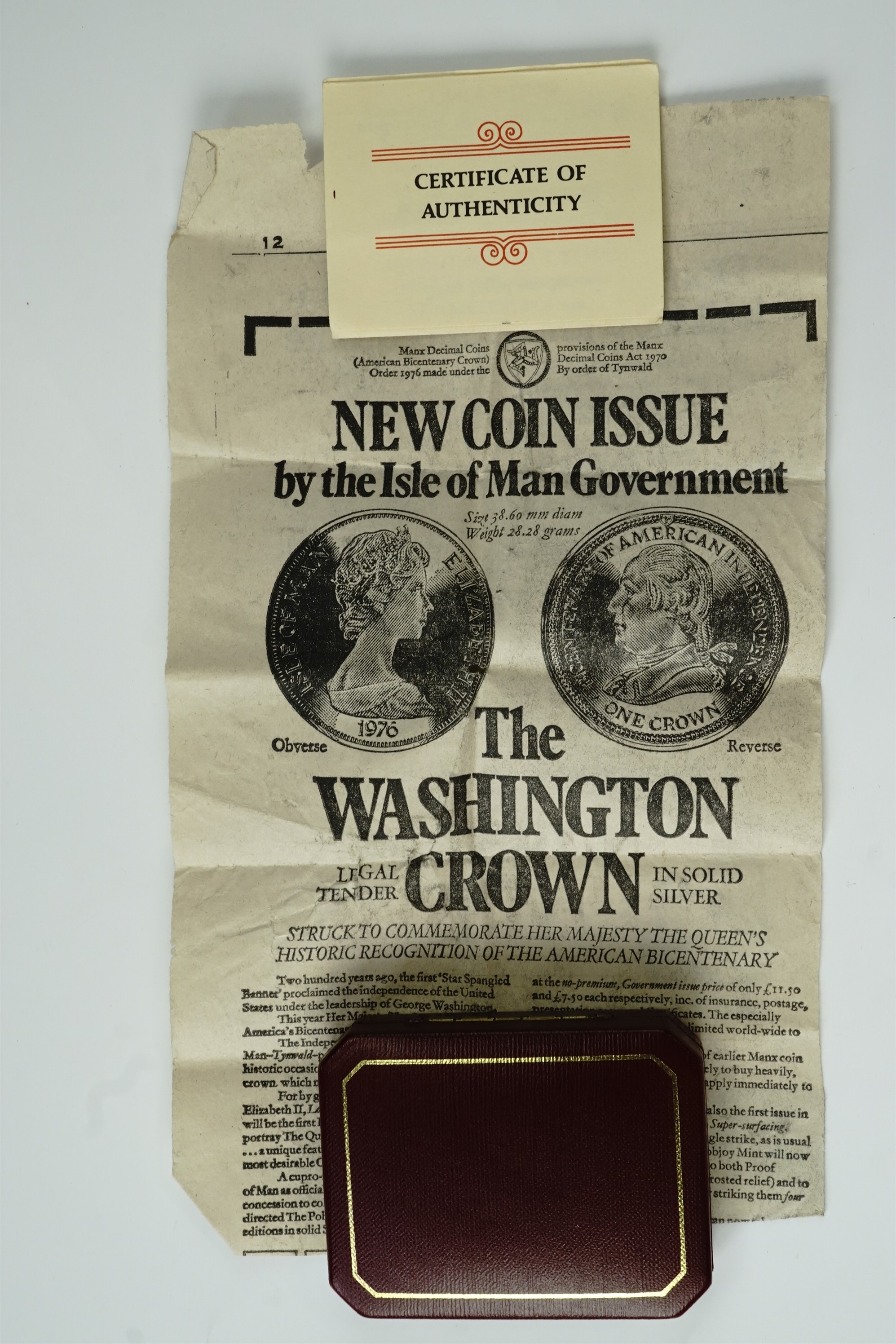 A cased 1976 silver Washington crown coin - Image 3 of 3