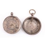 Two silver pocket watch cases (86 g) together with movements
