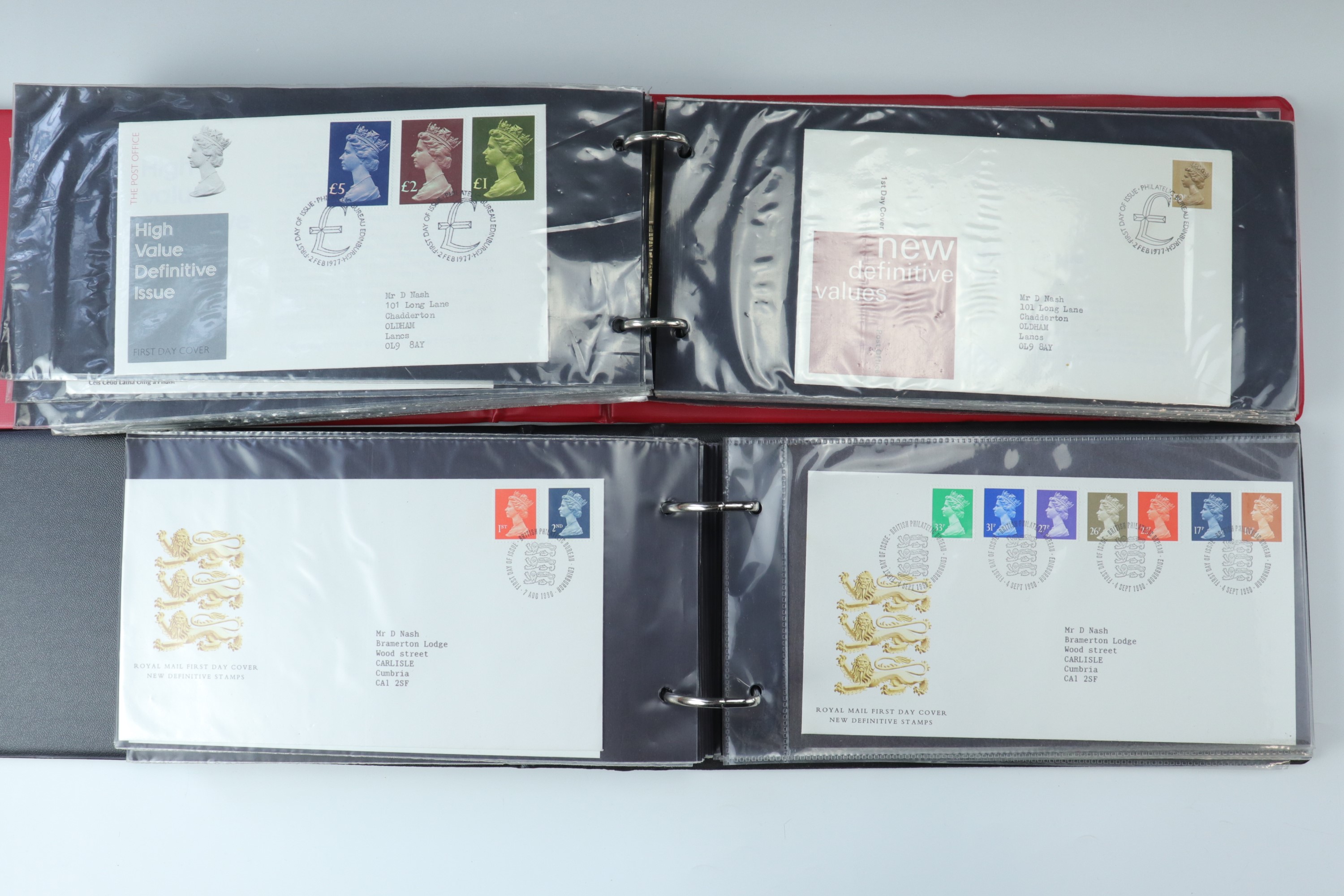 Six albums of first day stamp covers including "The Queens Golden Jubilee" commemorative coin - Image 7 of 20