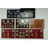 Cased coin sets including "EII R 1965", "Farewell to the £.S.D system", "QEII half crowns 1953-1960"