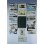 Vintage postcards including a Great War silk postcard, humorous, Scottish, "The Album of North Wales