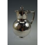 A late 19th / early 20th Century Aesthetic influenced electroplate hot water jug, 19 cm