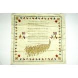 A Great War patriotic "It's a long, long way to Tipperary" printed cotton handkerchief