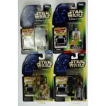 Four Star Wars The Power of the Force toys with freeze frame action slide including Boba Fett, R2-D2